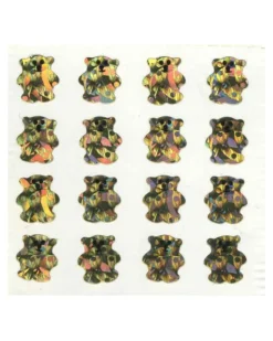 Sticker Magic Stickermagic - Tear-off Prismatic Stickers Square - Micro Gold Teddies | Stickers, Stationery & Scrapbooking