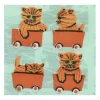 Sticker Magic Stickermagic - Tear-off Stickers Square - Kittens in Train | Stickers, Stationery & Scrapbooking