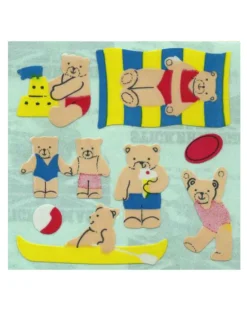 Sticker Magic Stickermagic - Tear-off Stickers Square - Micro Seaside Teds | Stickers, Stationery & Scrapbooking