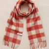 TBco - Lambswool Scarf in Orange Gingham | Scarves | Accessories & Clothing