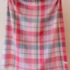 TBco - Recycled Wool Blanket in Pink Patchwork Check | Blankets, Throws & Cushions