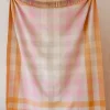 TBco - Recycled Wool Blanket in Orange Gradient Gingham | Blankets, Throws & Cushions