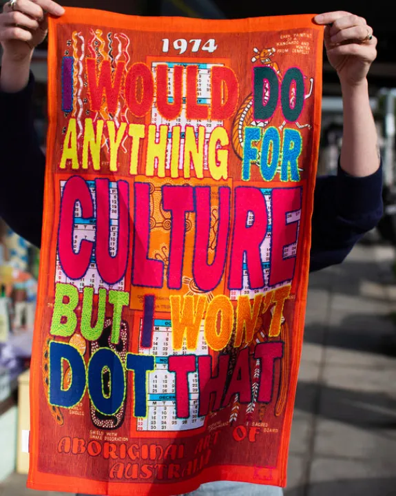 Third Drawer Down x Kait James - I Would Do Anything for Culture But I Won't Dot That - Tea Towel | Tea Towels & Oven Mitts | Art & Prints