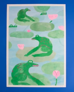 Tom Bingham - A3 Risograph Print - The Frog Pond | Art & Prints