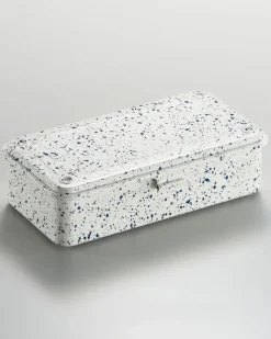 Toyo - Trunk Shape Steel Stackable Toolbox T-190 - White Indigo Splash | Storage & Organisation