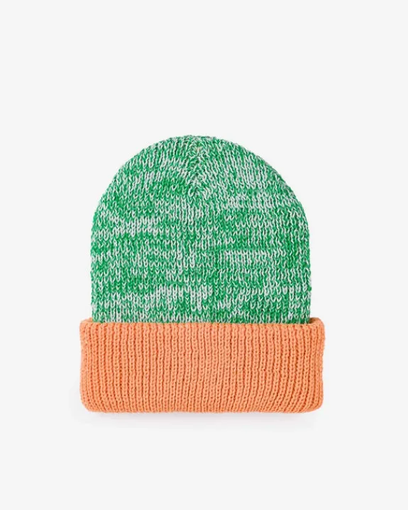 VERLOOP | knits Verloop Knits - Colourblock Plush Knit Beanie - Kelly White | Hats, Caps & Beanies | Accessories & Clothing