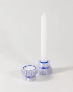 Warren u0026 Laetitia Warren & Laetitia - Double Candle Holder -Short - Sky Blue | Vases | Candles & Holders