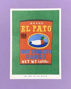 we are out of office - Riso Print - A Can Of Hot Tomato Sauce | Art & Prints