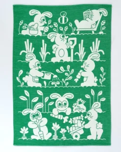 Wrap - Tea Towel - Garden Rabbits | Tea Towels & Oven Mitts | Fun Things For The Kitchen