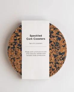 Yod and Co - Speckled Round Cork Coasters Set of 4 - Navy | Fun Things For The Kitchen | Home Decor