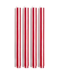 Yod and Co - Stripes Dinner Candles - Bright Red & White | Tableware | Candles & Holders