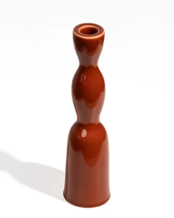 Yod and Co - Wave Candleholder Tall Terracotta | Candles & Holders | Home Decor