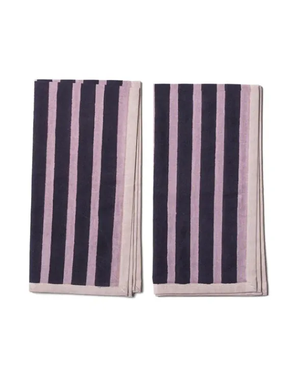 Yod and Co -Block Stripe Napkins - Aubergine / Mauve | Napkins & Tablecloths | Tableware